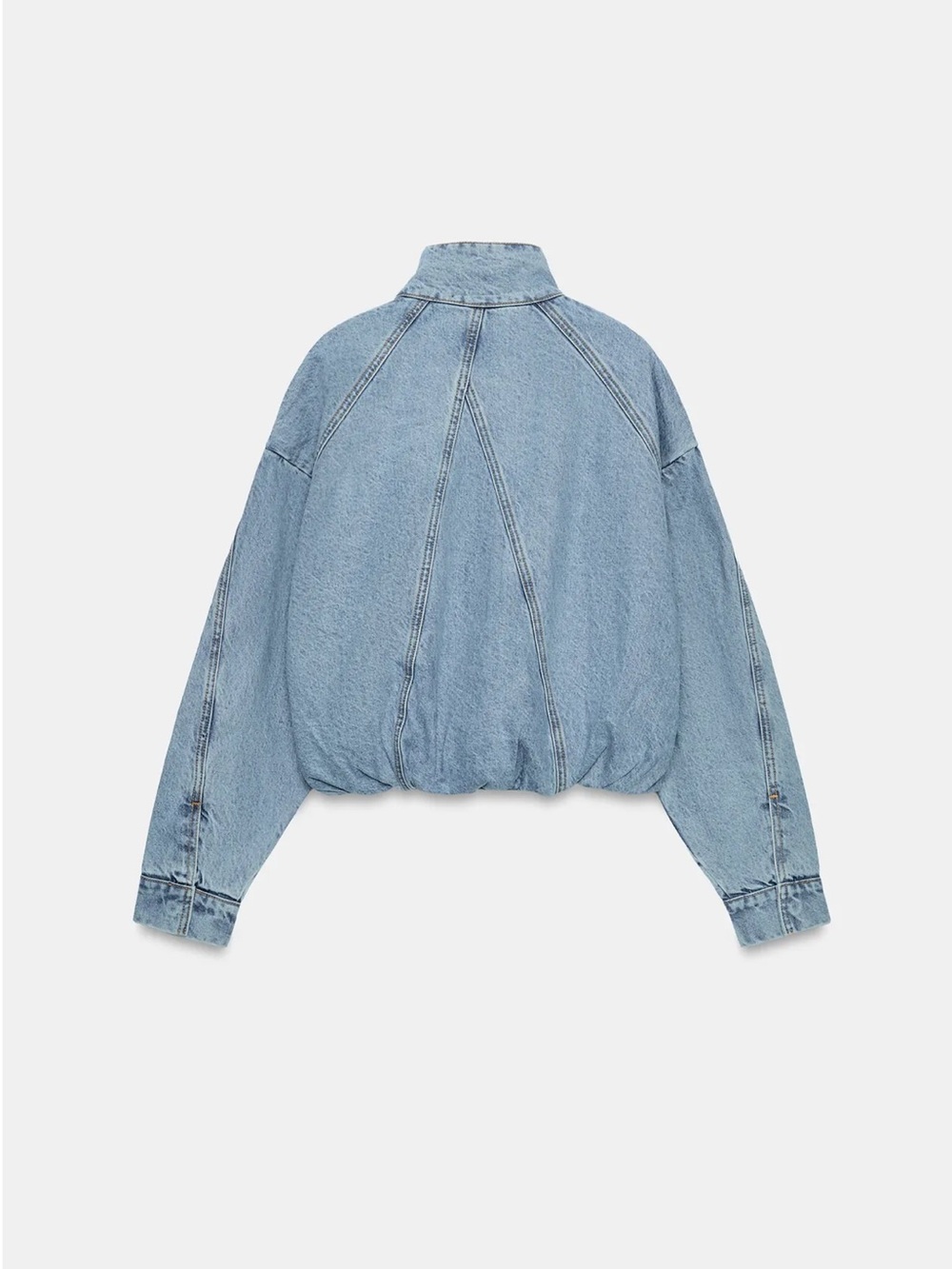 Zara Z1975 HIGH NECK DENIM BOMBER JACKET - Picture 10 of 11